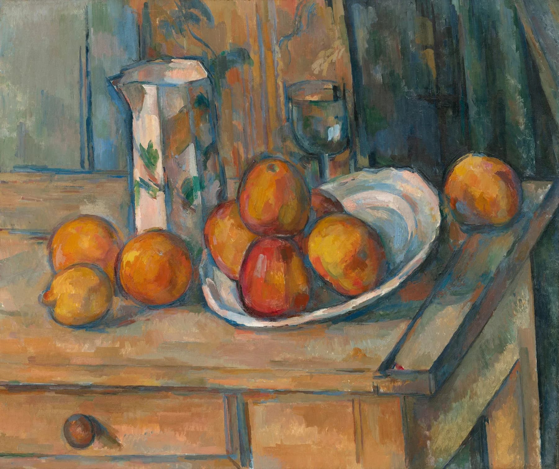 Impressionist still life with citrus fruit and warm daylight tones